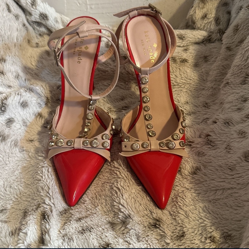 Kate Spade Patent Red Heels